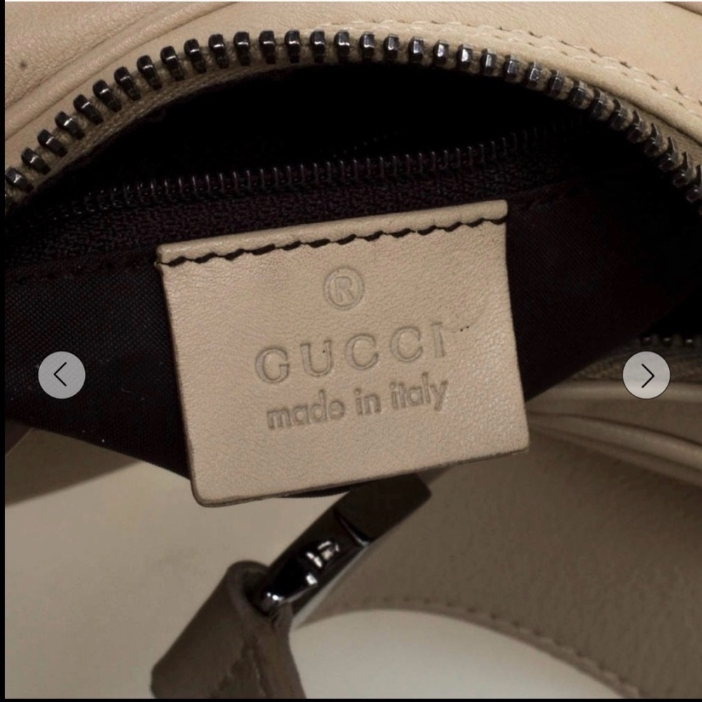 AUTHENTIC GUCCI CREAM LEATHER HOBO SILVER “G” HW. SHOULDER/CROSSBODY - Picture 10 of 11